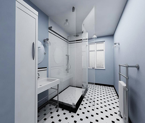 Návrh rekonstrukce koupelny bytu, Praha 2014